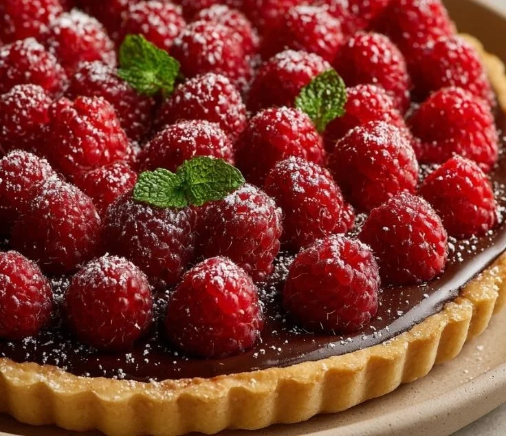 Decadent Chocolate Raspberry Tart