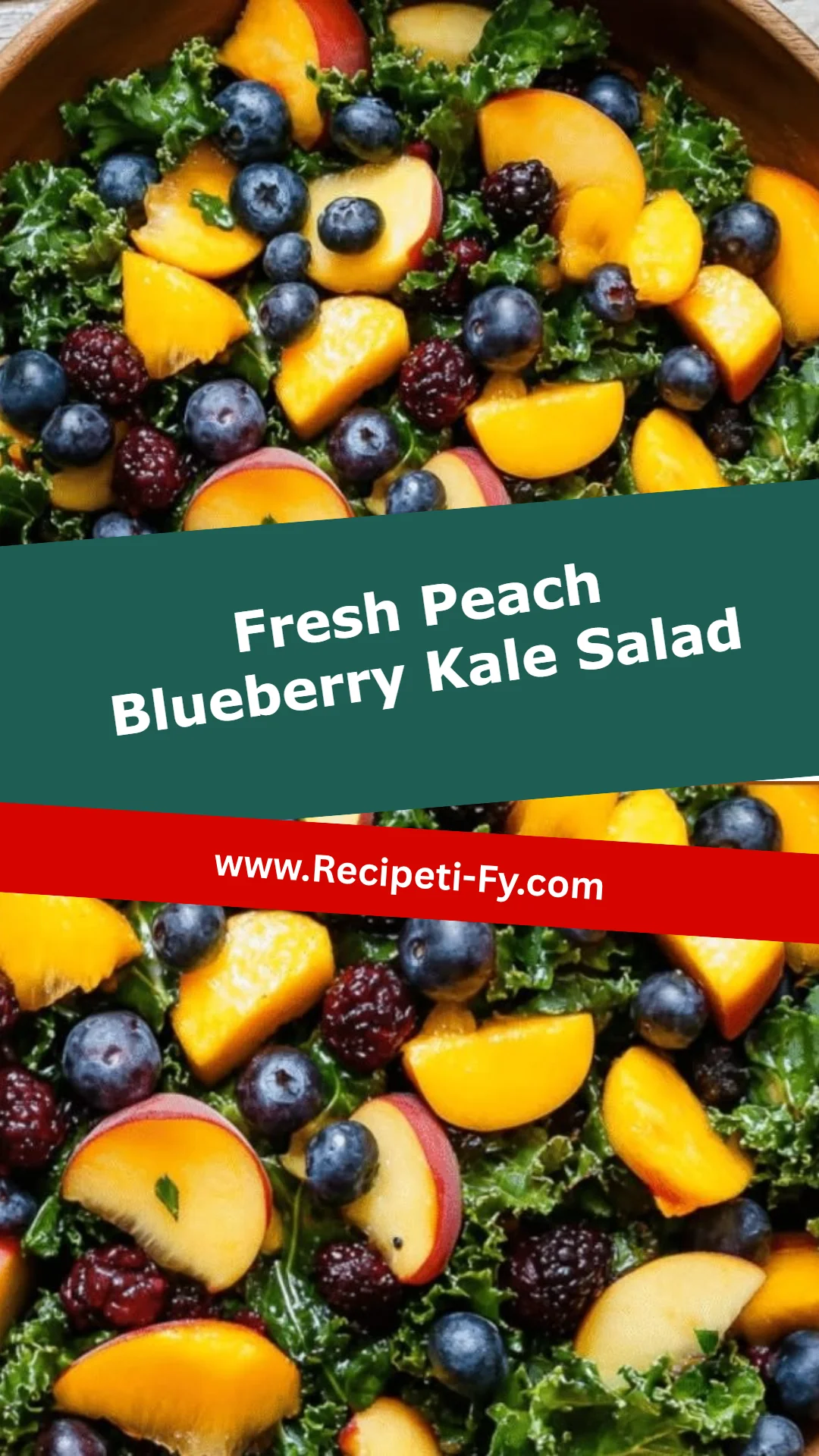 Fresh Peach Blueberry Kale Salad
