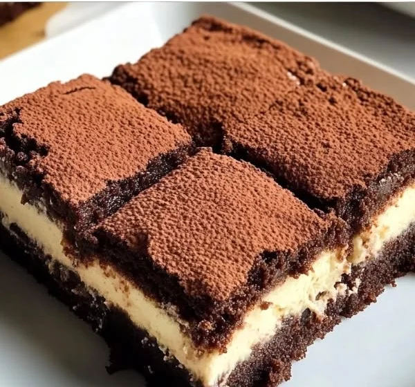 Vegan Tiramisu Cheesecake Brownies
